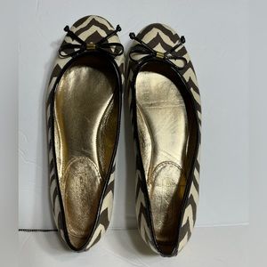 Coach Womens Lonna Zebra Print Ballet Flats in Size 7